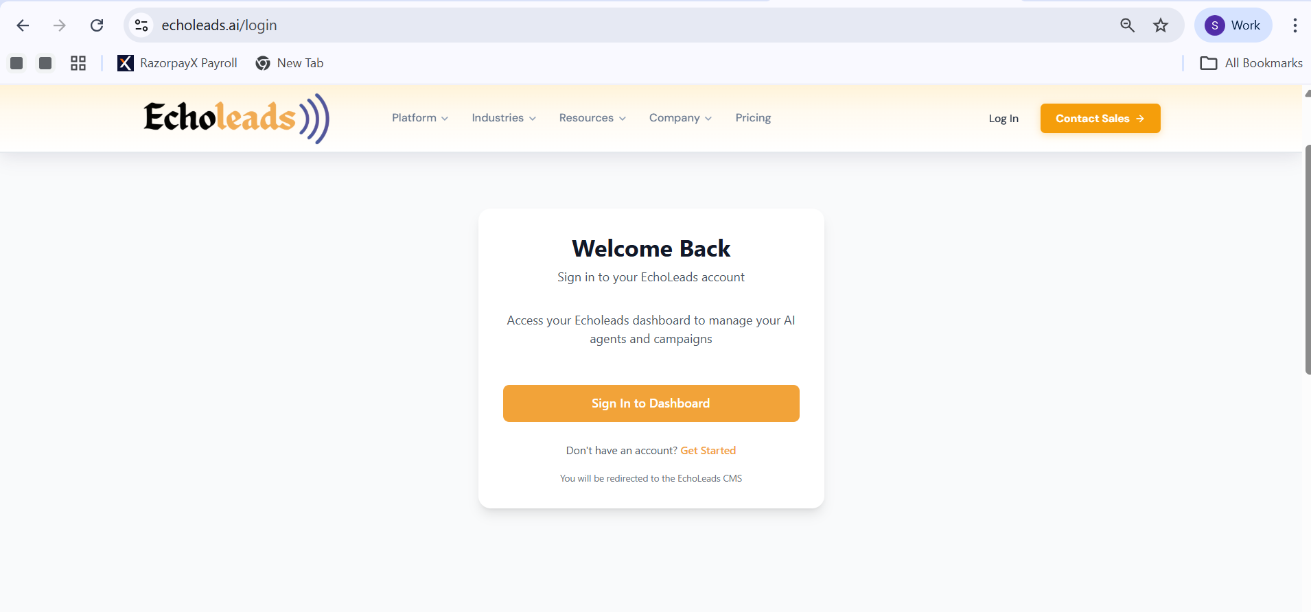[Screenshot Placeholder — Login Button on Website]