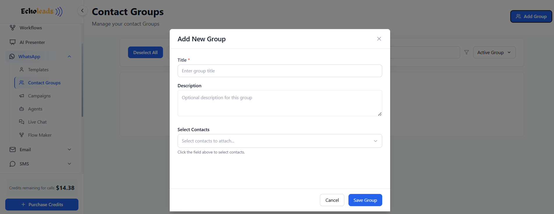 [Screenshot Placeholder – Contact Upload Interface]