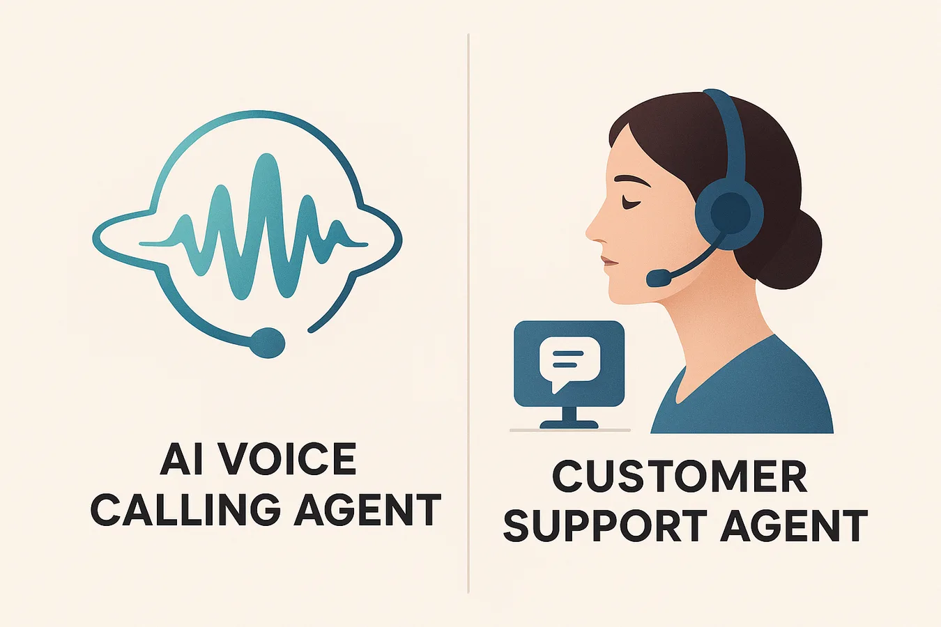 Hero image for article: AI Voice Calling Agent vs Customer Support Agent: 2026 Guide